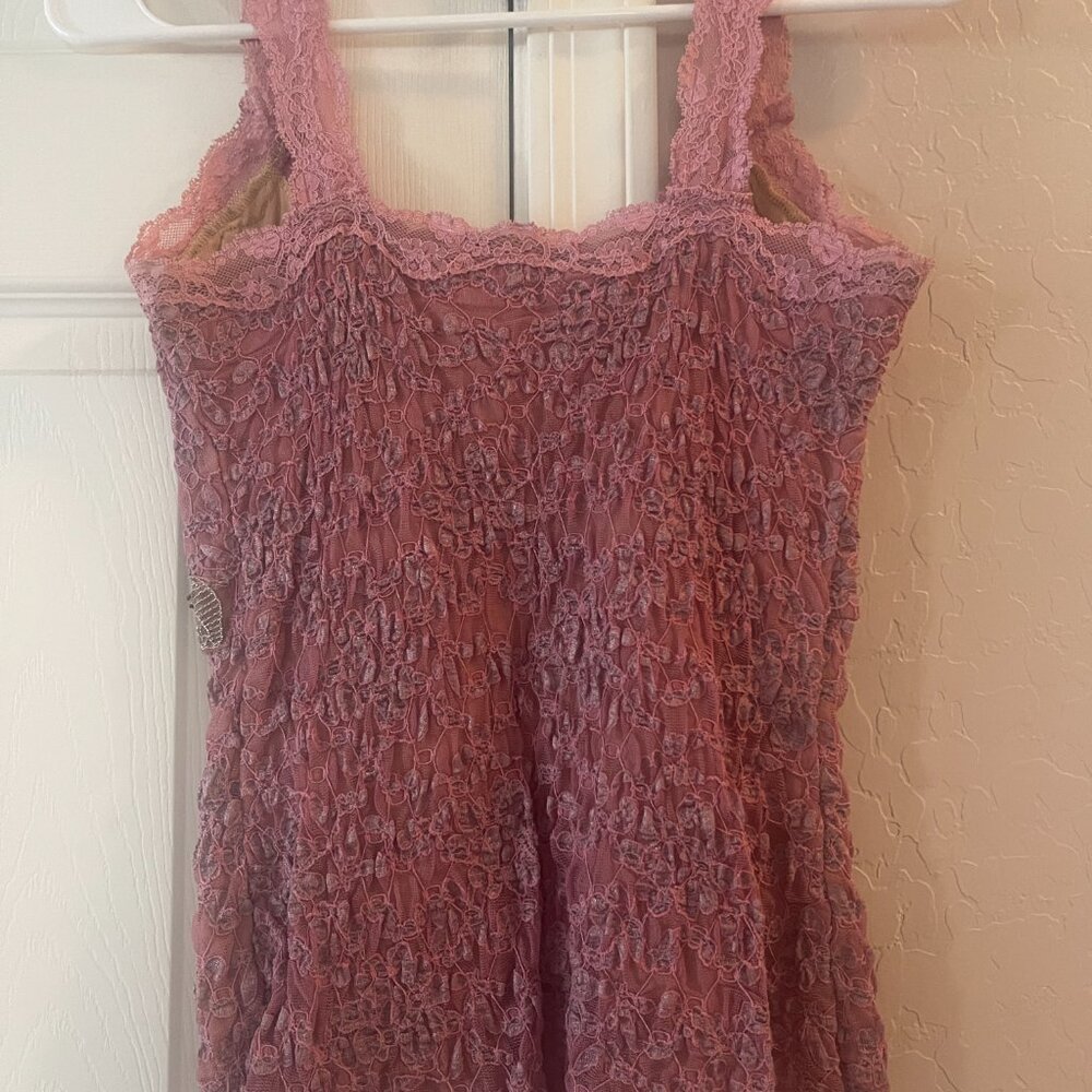 Vintage Rare Y2K Ann Ferriday Beaded Sequin Lace Pink Fairy Top Cami OS - Picture 4 of 5